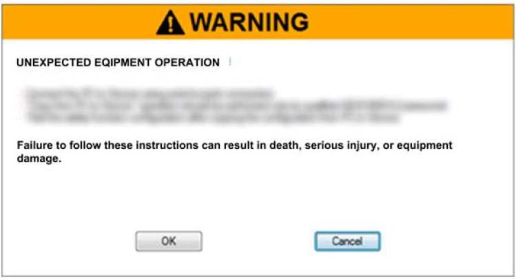 Safety Functions Commissioning Copy from PC to device Warning!