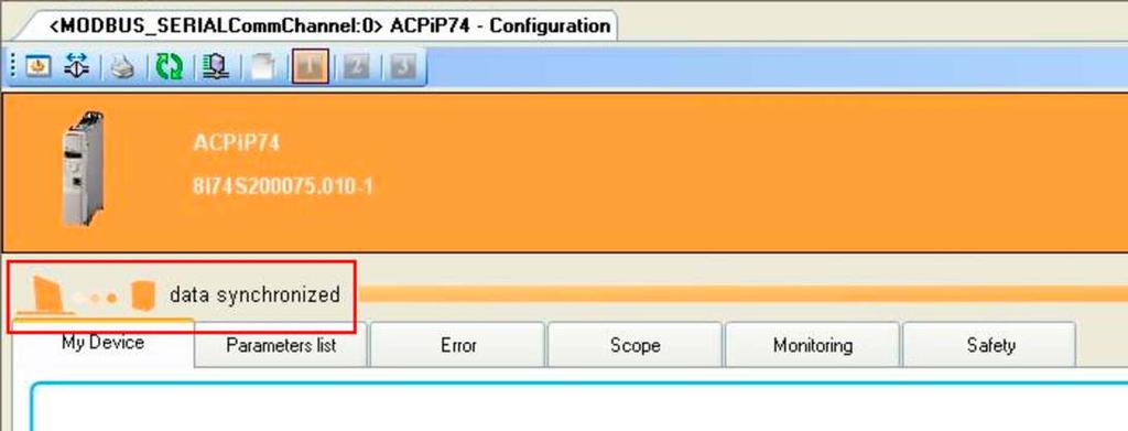 Safety Functions Installation The "Parameter upload from device" option allows you to load the configuration from the drive.