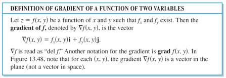 Examples: Directional Derivatives The Gradient of a Function For a function f(x,y,z) of 3 variables