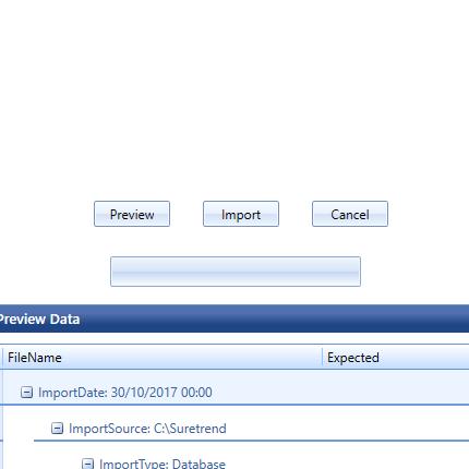 Importing the data Click Import when you are ready.