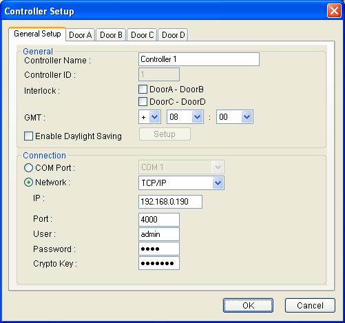 GV-ASManager. Step 2 Configuring a Door Define the doors on a door controller. 4.2.1 Step 1: Configuring a Controller 1. On the menu bar, click Setup and select Device.