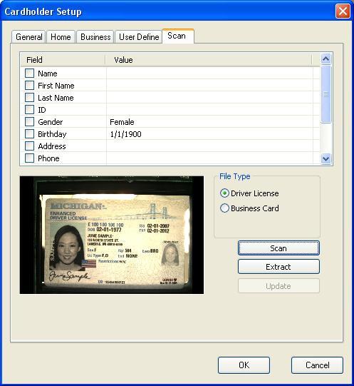 7 Other Functions 5. Place a driver s license on the Scanner and click the Scan button. The license image is displayed. Figure 7-13 6.