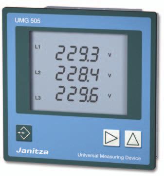 Power analyser UMG 505 UMG 505 LON for building services, analogue I/Os for control tasks The use of energy measurement technology in energy distribution has moved dynamically towards digital