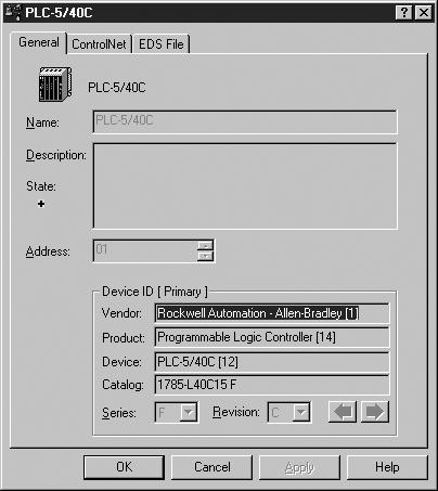 RSNetWorx Configuration for PLC-5C Applications 4-9 Figure 4.13 Sample ControlNet Configuration Screen 4.