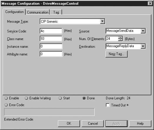 ControlLogix Applications 6-25 A Set_Attributes_Scattered message is used to write multiple parameters that may or may not be in sequential order (Figure 6.28). Figure 6.