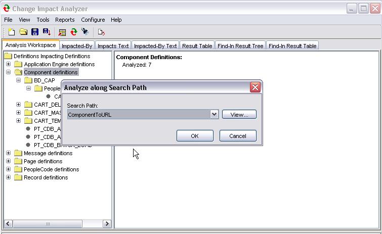 Analyzing Definitions Chapter 7 Analyze Along Search Path This option analyzes definitions based on a default search path or one that you have previously defined.