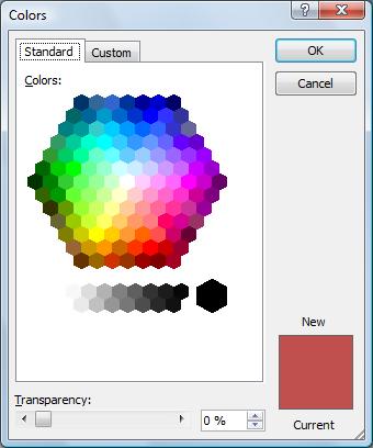 Note that the Slide background fill option will use a colour that is used on the slide background, and for certain backgrounds will simply make the shape transparent.