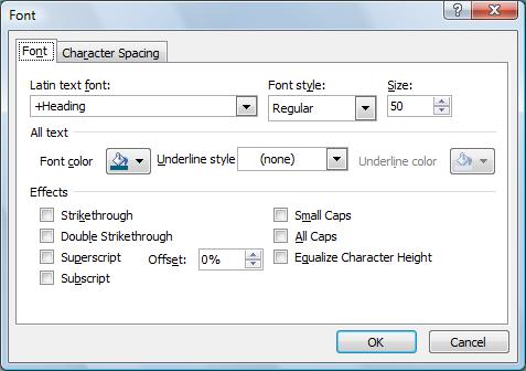 There are also options in the Font dialog box that are not available via button on the Ribbon, for example, underline styles, underline colour, double strikethrough and Small Caps.