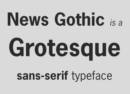 2. Neo-Grotesque: Slightly more modern. Helvetica and Ariel are examples. 3. Humanist: Even more in the future.