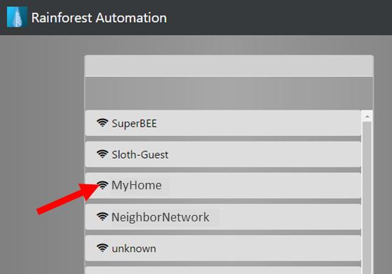 c) Select your home WiFi network from the