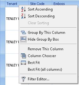 Basic table operations To resize a column: Move the cursor over separator to the right of the column name (the cursor will change to a double arrow). Drag the separator left or right.
