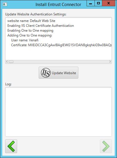 1. After updating the client authentication settings, verify that the website requires and accepts the certificate.