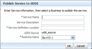 This field is required. Service Description is a description of the selected Web service. Service Definition Location is the URL location of the service definition. This field is required.