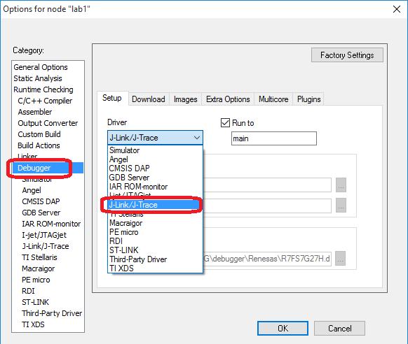 Select the J-Link driver that is populated on the Synergy MCU board. Go to Step 4 for the final debug probe settings.