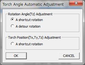 10.3 Right Click Menu (13) Torch Angle Automatic Adjustment Torch angle automatic adjustment function is used.