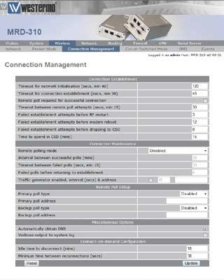3.3 Connection Management The MRD-3xx has numerous options for managing the wireless network connection, these option cover two main areas, connection establishment and connection maintenance.