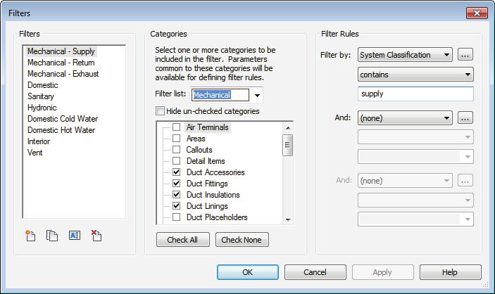 Autodesk Revit 2013 BIM Management: Template and Family Creation How to: Create Filters 1. In the View tab>graphics panel, click (Filters). The Filters dialog box opens as shown in Figure 1 76.