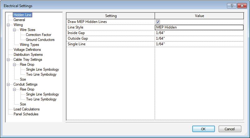 Figure 1 95 Electrical Settings In the Electrical Settings dialog box, you can preset many options relating to wiring, voltage, cable trays and