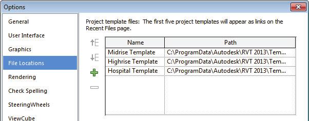 In the Options dialog box, in the left pane, select File Locations, as shown in Figure 1 5. Specify the Name and Path for each template. Use additional templates.