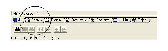 infobase, in which the Document pane is at the top of the window and the Search pane is at the