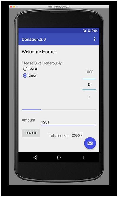 Case Study! Donation an Android App to keep track of donations made to Homers Presidential Campaign.