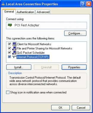 Wireless Router User Guide Checking TCP/IP Settings - Windows XP 1. Select Control Panel - Network Connection. 2. Right click the Local Area Connection and choose Properties.