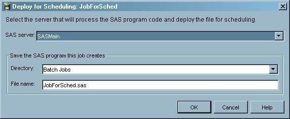 38 Testing the Platform Computing Scheduling Server 4 Chapter 3 Here is how to quickly make sure that the scheduler is working correctly. 1 Create an empty job in SAS Data Integration Studio.
