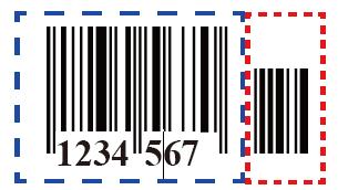 In the examples below, the part surrounded by blue dotted line is an EAN-8 barcode while the part circled by red dotted line is add-on code.