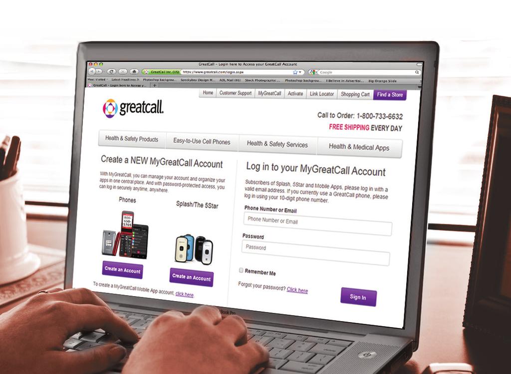 EASILY MANAGE YOUR ACCOUNT ONLINE. Wherever you are, you can personally manage your account and organize all of your services in one central place at mygreatcall.