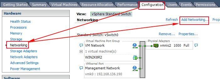Login the ESXi server from VMware vsphere Client. 2.