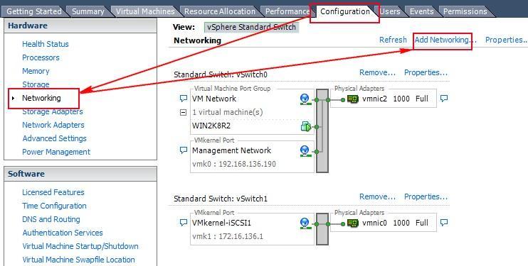 7. In order to create a multipath I/O session to the iscsi target, it s necessary to add another VMkernel