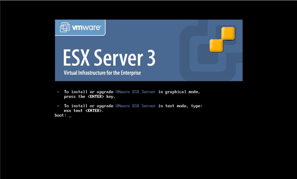 Quick Start Guide To install ESX Server 1 Verify that the network cable is plugged into the Ethernet adapter that you are using for the service console.