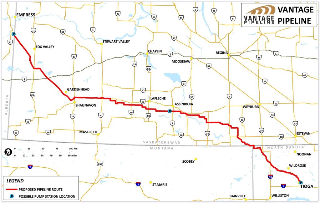 1 PROJECT OVERVIEW The Vantage Pipeline Project is developing a pipeline system for transporting liquid ethane originating from Hess Corporation s natural gas processing plant near Tioga, North
