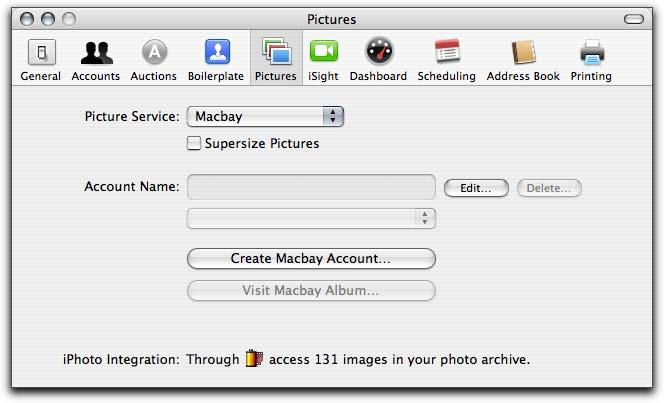To use Picasa Web Albums to upload your pictures: Select isale 4 > Preferences > Pictures Macbay Macbay is an integrated online service similar to.mac.