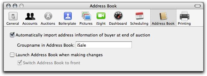 Printing This tab lets you specify the default settings for printing auctions and auction list.