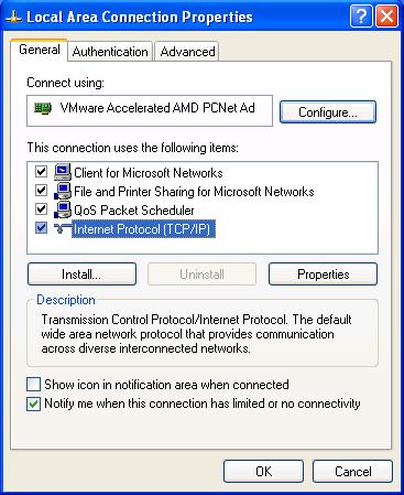 Step 3: Right click on the icon labeled Local Area Connection. In the menu that follows, select the option at the bottom of the menu labeled Properties.