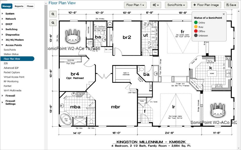 The Floor Plan View (FPV) is an add on to the existing wireless access point management suite in GMS that provides a real time picture of the actual wireless radio deployment environment of your