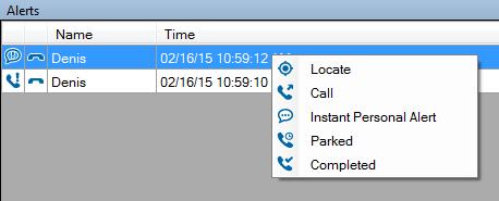 5. Select the End Call button when the Broadcast Call is complete. 5.2.5 Call from the Alerts window To place a call from the Alerts Window: 1.
