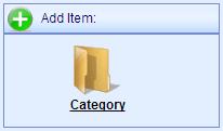 Adding a category by clicking the Category folder icon under Add Item gives you more options for the category like visibility, personalized