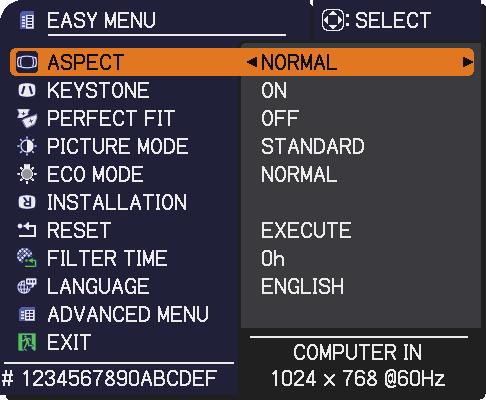 STACK menu settings 3.3 Selecting lamp operation mode Select the DUAL or ALTERNATE lamp operation mode. 1.