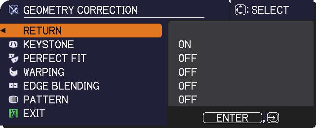 Select the projector that you want to operate. Refer to the examples below. - When the MENU button is pressed, a menu to select MAIN or SUB is displayed.