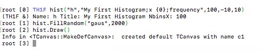 Histograms name h should be unique or ROOT will complain since addresses map to names compiler won t (just a string!) - this is valid c++.