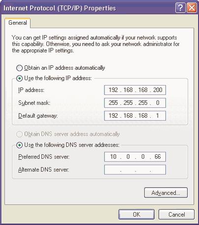 If you have more than one address, type the second one in the Alternate DNS server field. 6.Click OK for the settings to take effect on the computer.