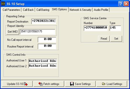 7.5 SMS OPTIONS SMS Options: The SS-10 3G can be set to send fault reporting via SMS to a required destination number. It can authorise two users to control the unit via SMS.