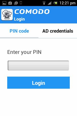 Enter the PIN (token) contained in the enrollment email Tap 'Login'. The End User License Agreement screen will appear.