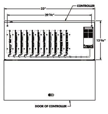 Enclosure Dimensions 18 ga electrical cabinet, hinged 2-door controller (12 x 12 x 4 ) 8-door controller (18 x 13.75 x 6.25 ) 16-door controller (32 x 13.75 x 6.25 ) 2-door remote DRW (7.1 x 10 x 3.