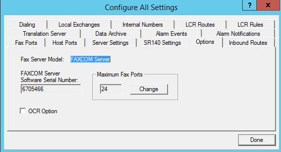 Select Configure All Settings, select Options tab.