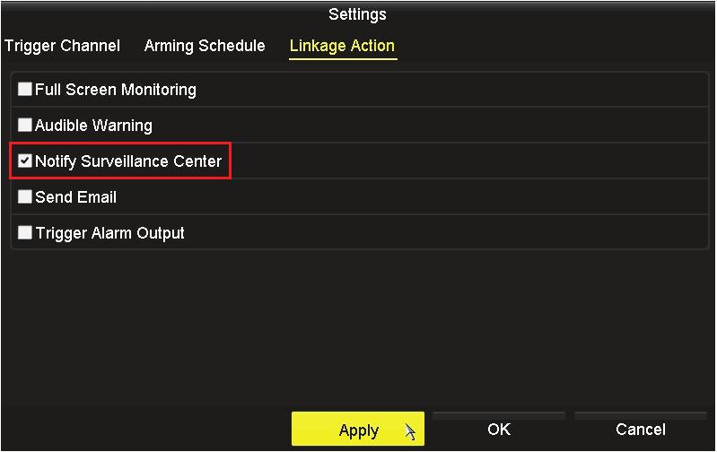 This feature is enabled through the Settings menu for the device. To enable Alarm Notifications for the NVR added above: 1.