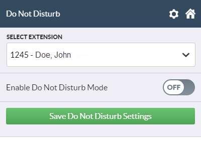 screen. Once selected, the additional options will slide up from the bottom of the screen. Click on the Do Not Disturb button.