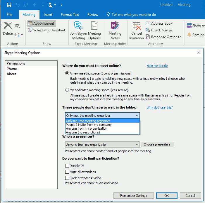 1 2 Skype Meeting Options in Outlook 3 If you have a meeting with people outside your company, or you re scheduling a large event,